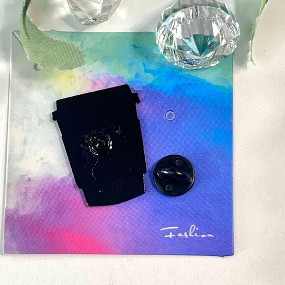 Coffee Cup Lapel Pin Latte Drink Hot Drink Cup Brooch Badge Jewelry Gift Pin - Picture 3 of 5